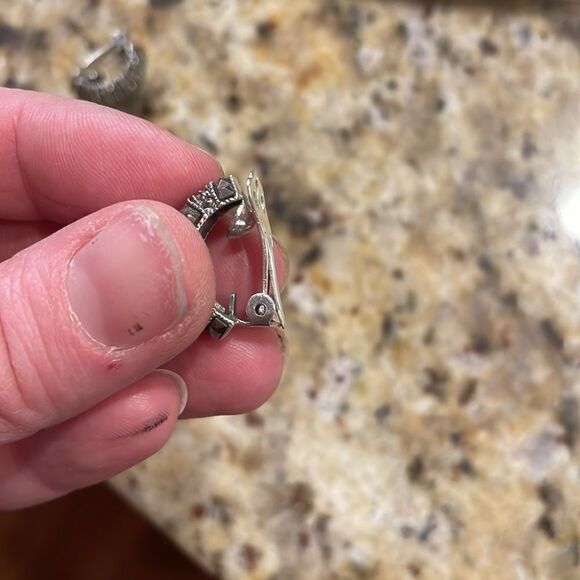 Vintage 925 rhinestone clip ons - Picture 7 of 9